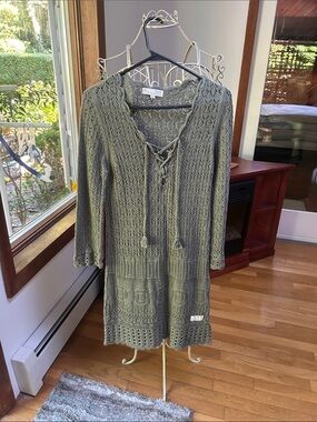 Odd Molly crocheted, sage, green dress